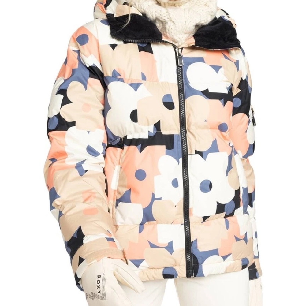Roxy Orange and Black Patterned Ski Jacket NWT - image 4